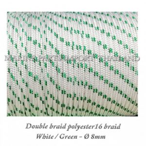 TURBO20Double20braid20Polyester20rope201620braid 208mm White20Green208mm 1pos