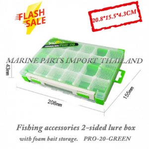 Fishing20accessories202 sided20lure20box2020with20foam20bait20storage.PRO 20 GREEN.00.POS