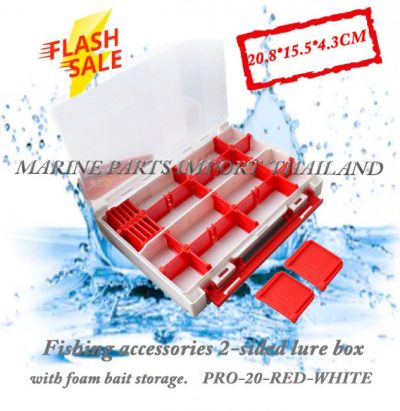 Fishing20accessories202 sided20lure20box2020with20foam20bait20storage.PRO 20 RED WHITE.0000.POS