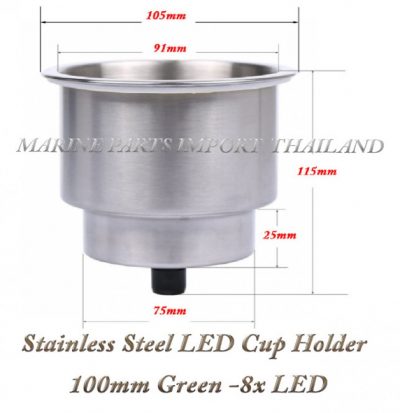 Stainless20Steel20LED20Cup20Holder20100mm20Green2pos
