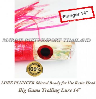 LURE20PLUNGER20Skirted20Ready20for20Use20Resin20Head20Big20Game20Trolling20Lure2014inch7