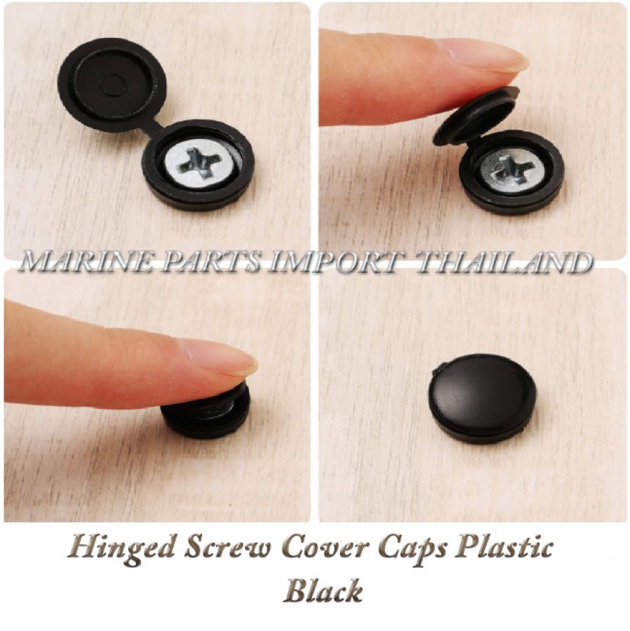 Plastic Hinged Screw Cover Caps Fold Screw Snap Covers Washer Flip Tops Black M 