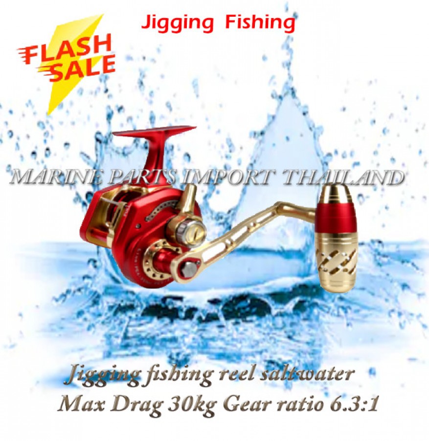Jigging fishing reel saltwater , slow pitch fishing jigging reel Max Drag  30kg Gear ratio 6.3:1 