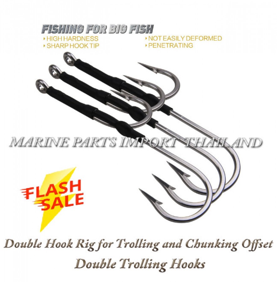 Double Hook Rig for Trolling and Chunking Offset Double Trolling