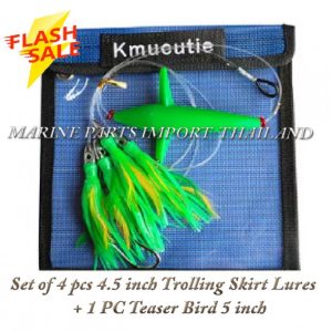 Kmucutie20Fishing20Lures20Tuna20Feather20Teaser20Daisy20Chain20Lure20with20Bird20Green Yellow.0.pos