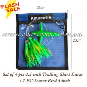 Kmucutie20Fishing20Lures20Tuna20Feather20Teaser20Daisy20Chain20Lure20with20Bird20Green Yellow.2.pos